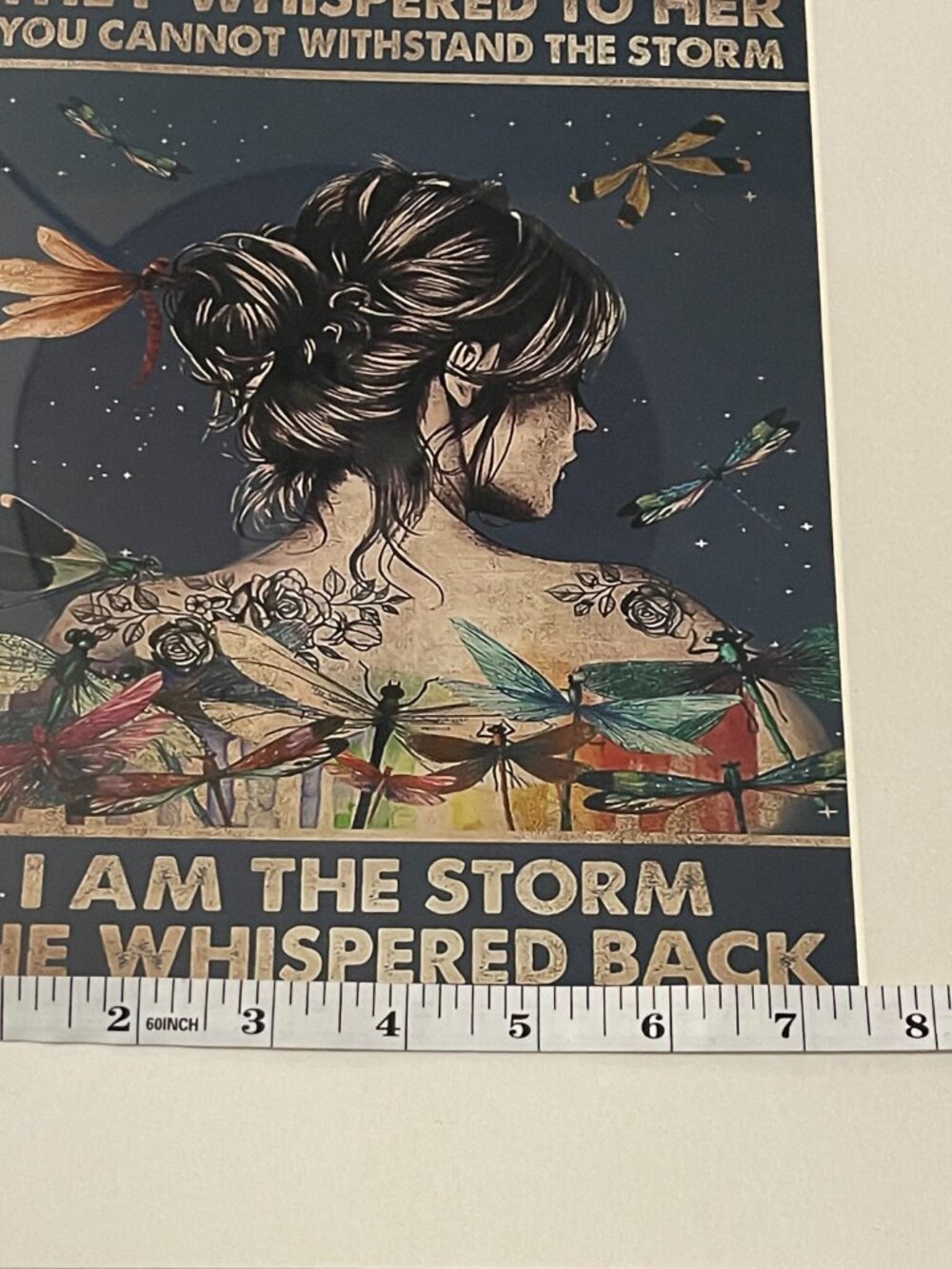 NEW "I AmThe Storm" Matted/Framed InspireQuote Boho Fem Dragonfly Wall Art Print - Picture 9 of 14